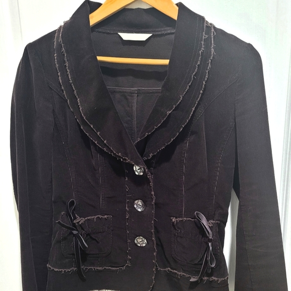 Corduroy blazer jacket (red wine color) - Picture 1 of 3